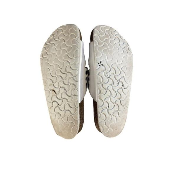 Birkenstock Shoes Womens Size 38 White Leather Sandals Cutout Buckle Germany‎ - Picture 3 of 6